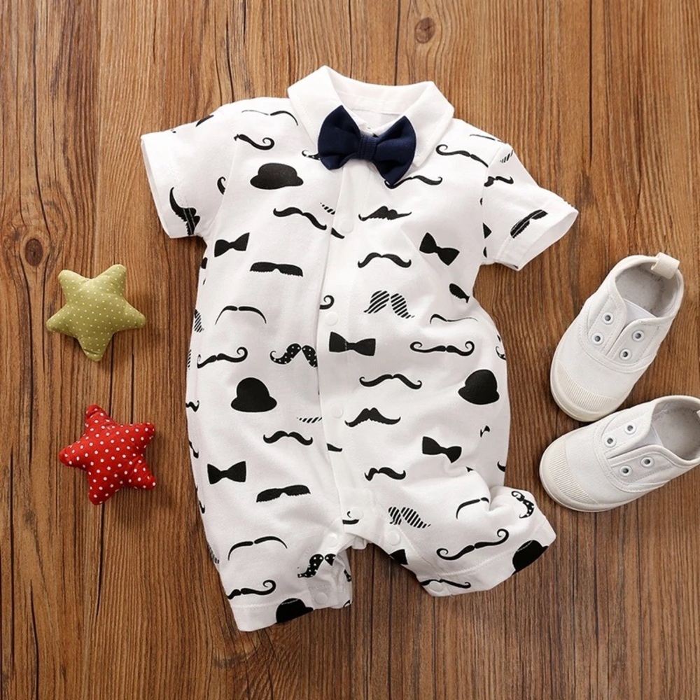 NWT Black and White Mustache Bodysuit